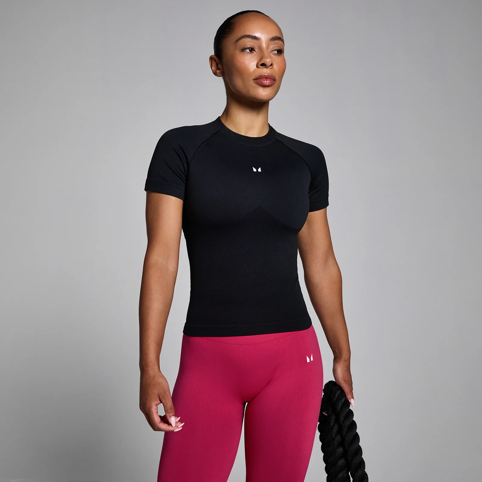 MP Women's Lift Seamless Body Fit T-Shirt - Black - XS Image 1