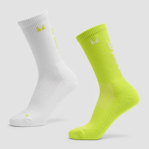 MP Move Club Running Socks (2 pack) - Green Glow/White