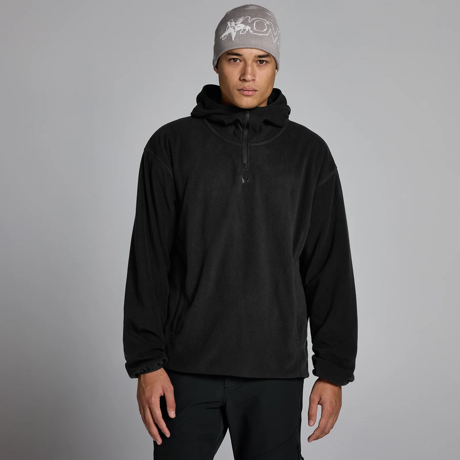 MP Men's Fleece 1/4 Zip Hoodie - Black - M Image 1
