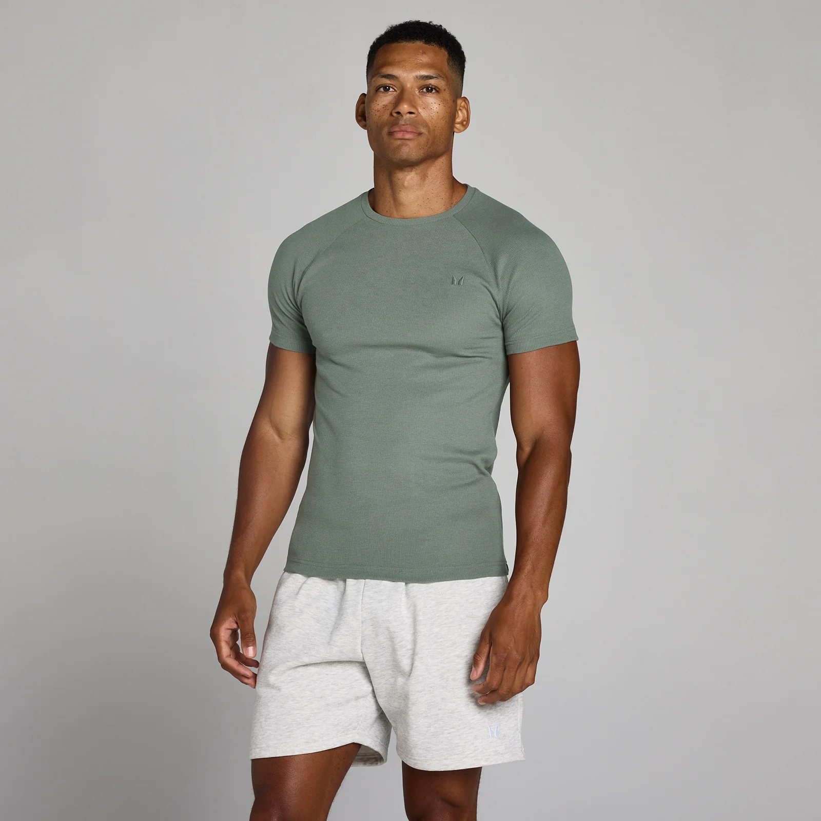 MP Men's Lift Ribbed Muscle Fit T-Shirt - Gunmetal - XXL Image 1
