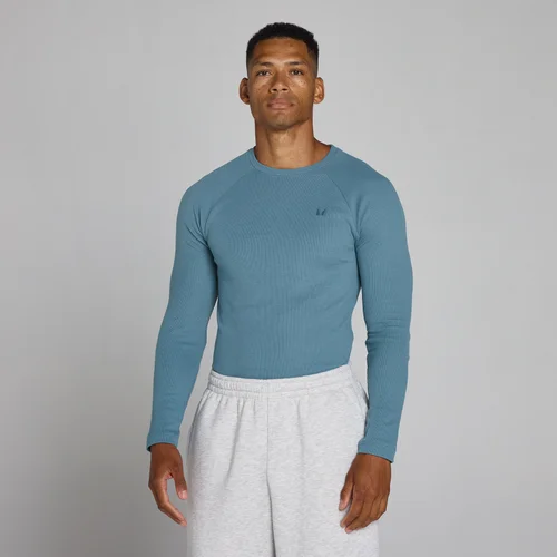 MP Men's Lift Ribbed Muscle Fit Long Sleeve Top - Midnight Slate