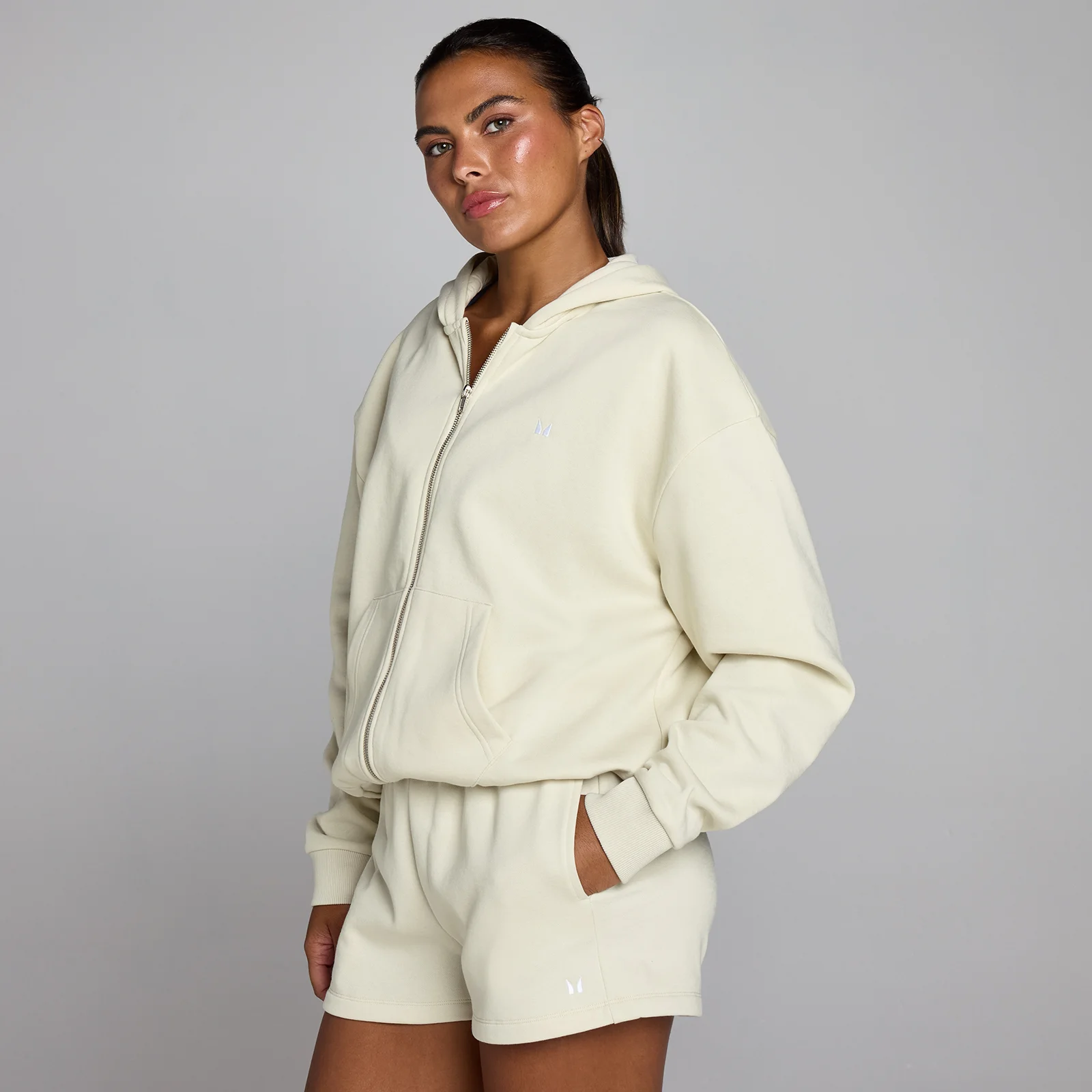 MP Women's Basics Zip Through Hoodie - Desert Dust - M Image 1