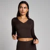 MP Women's Tempo Long Sleeve Collared Top - Cocoa