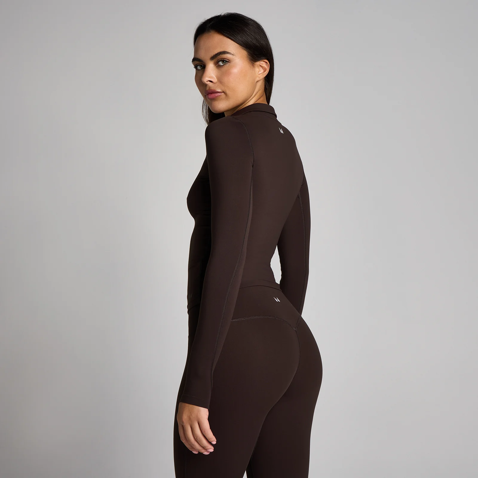 MP Women's Tempo Long Sleeve Collared Top - Cocoa - M Image 2