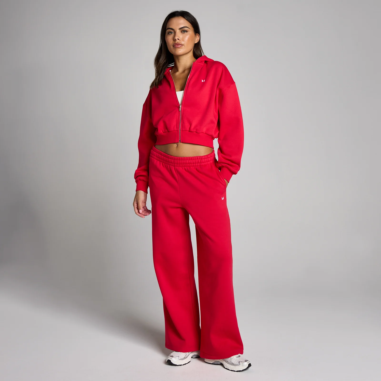 MP Women's Basic Zip Through Cropped Hoodie - Chilli - XL Image 3