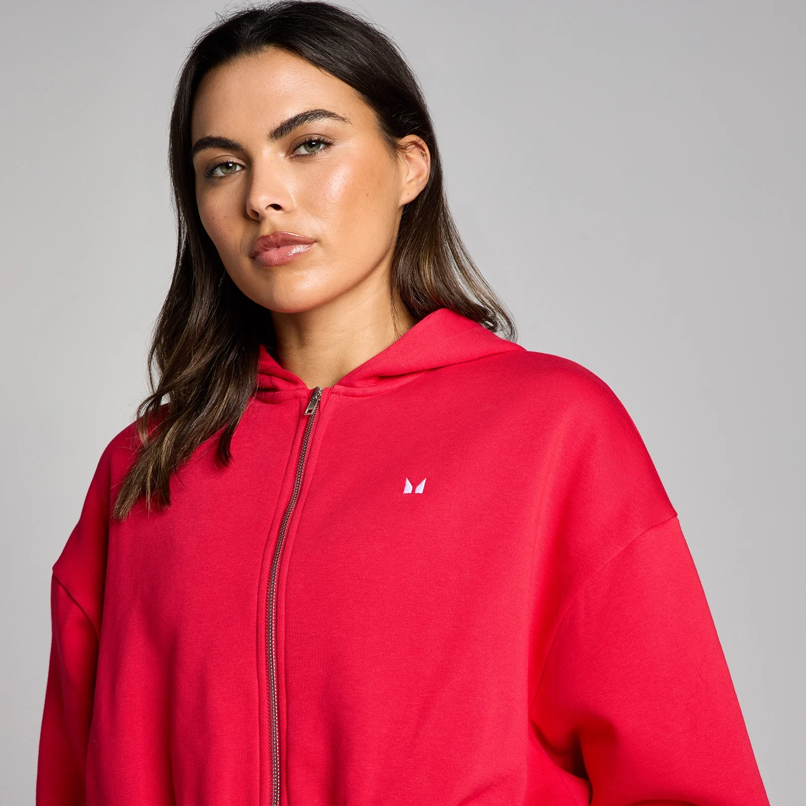 MP Women's Basic Zip Through Cropped Hoodie - Chilli - XL Image 4
