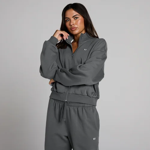 MP Women's Basics Zip Through Bomber Jacket - Dark Grey