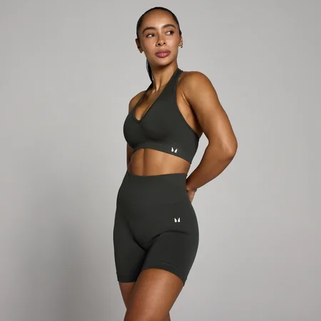 MP Women's Tempo Seamless Halter Neck Bra - Night Grey