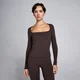 MP Women's SculptForm Square Neck Long Sleeve Top - Cocoa