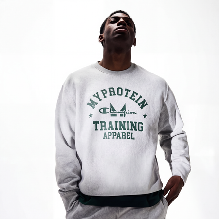 Myprotein X Champion Soft Reverse Weave Fleece Sweat Grey Marl
