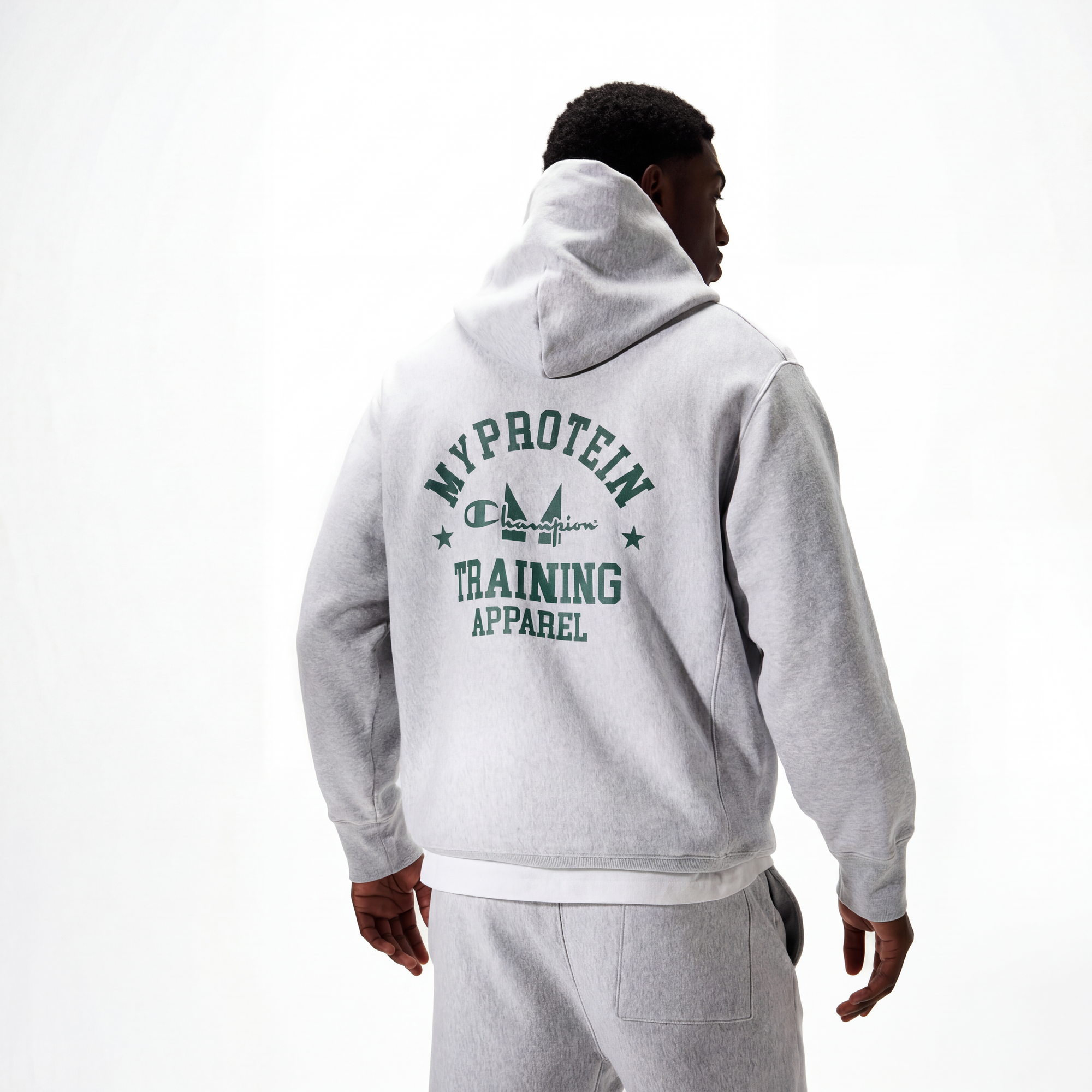 Myprotein X Champion Soft Reverse Weave Fleece Hoodie Grey Marl - M Image 1