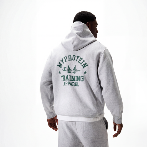 Myprotein X Champion Soft Reverse Weave Fleece Hoodie Grey Marl