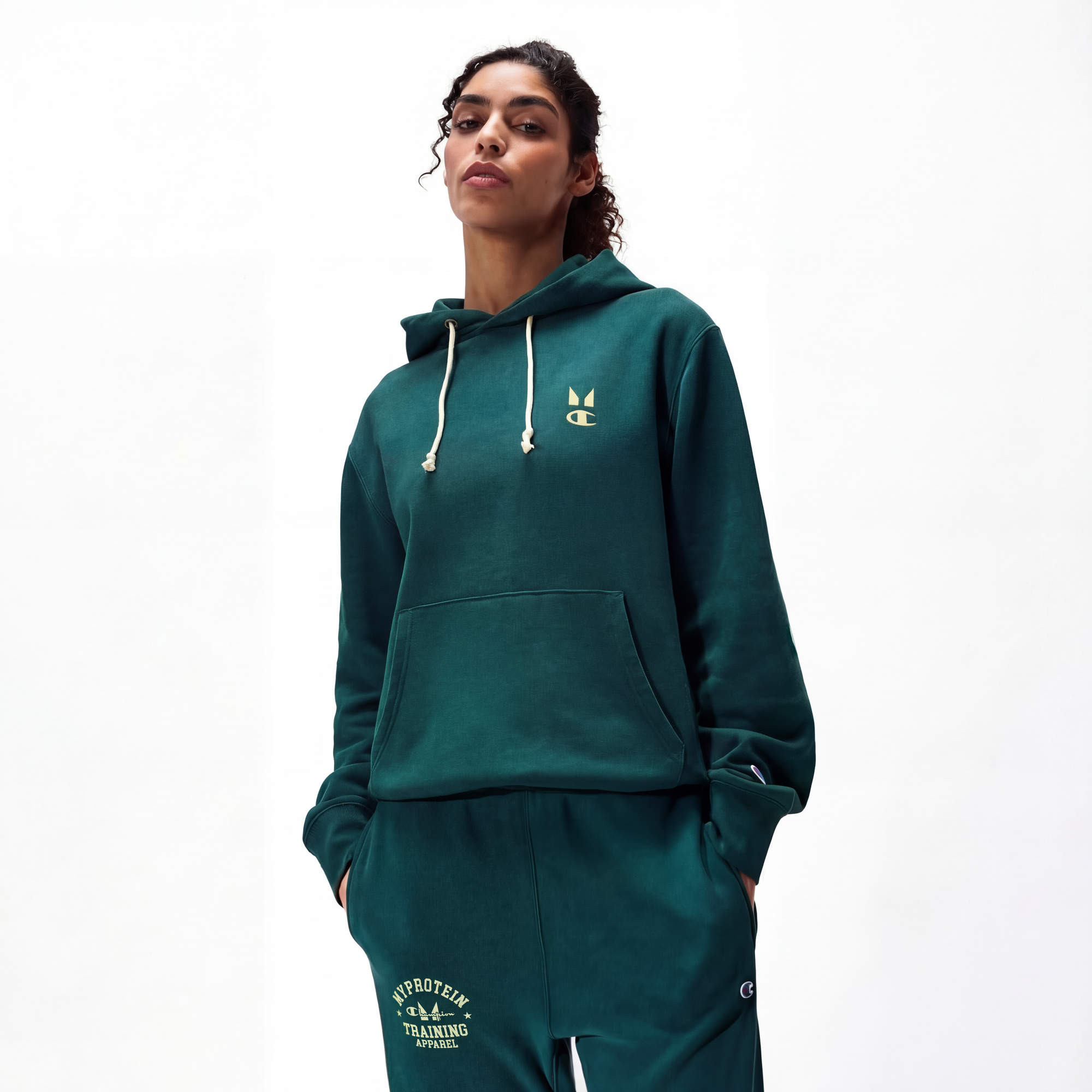 Myprotein X Champion Soft Reverse Weave Fleece Hoodie Teal - L Image 1