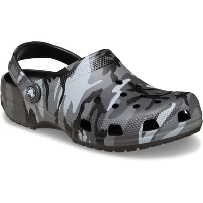 Crocs Classic Camouflage Clog Blk/SGy-Black/Slate Grey - M8W9 Image 6