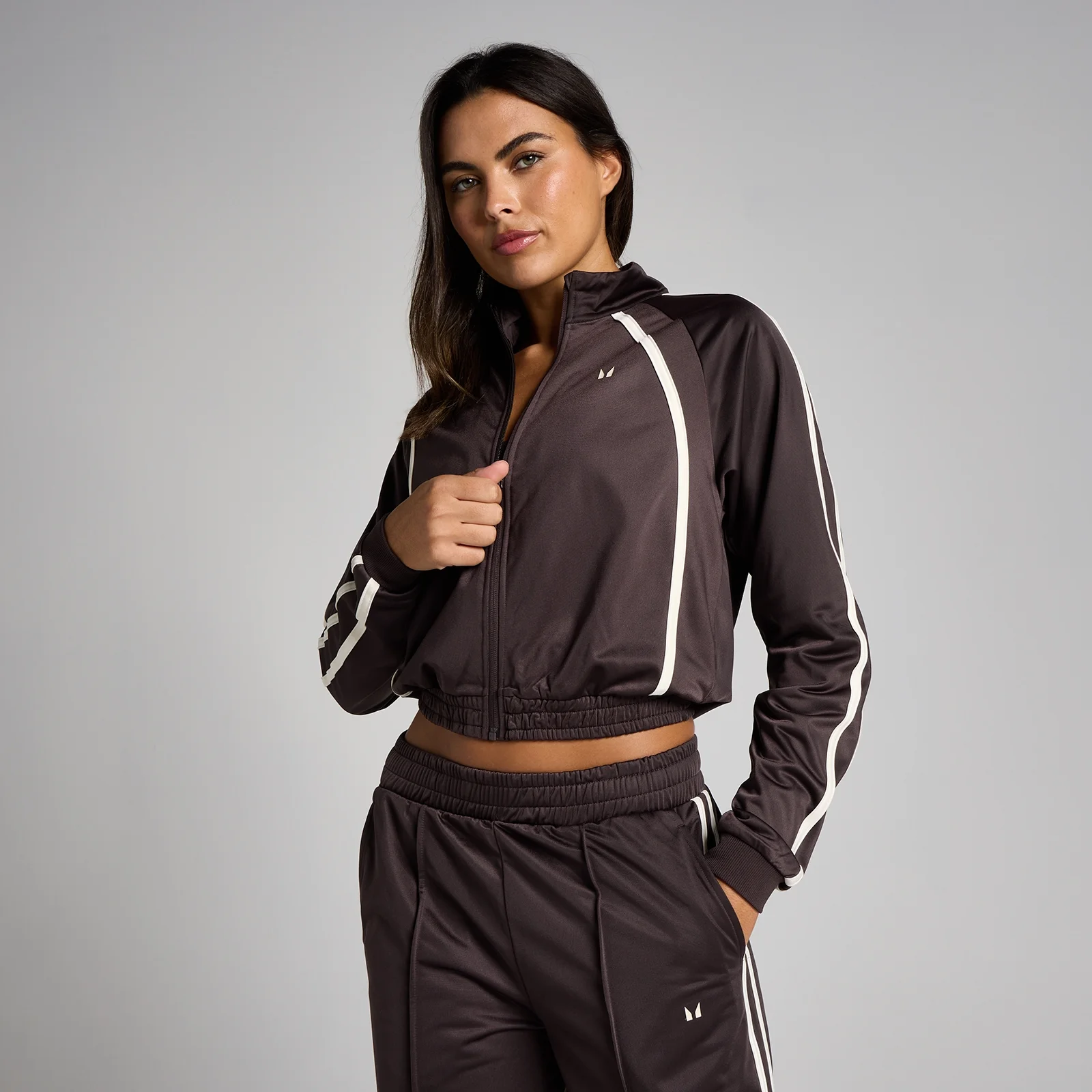 MP Women's Tricot Track Jacket - Cocoa/Vanilla - M Image 1