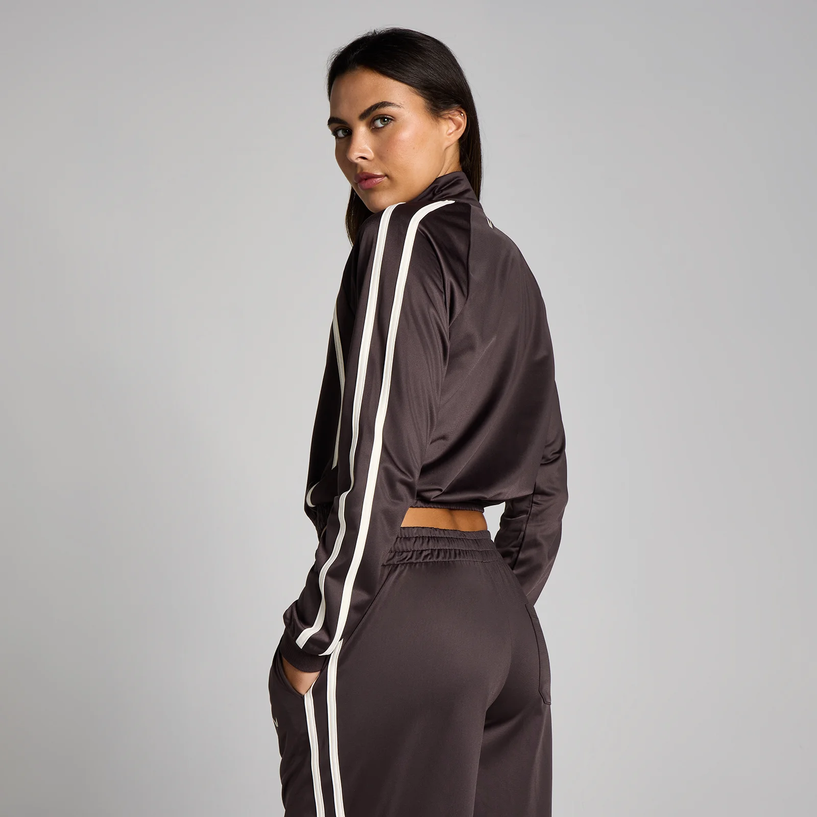 MP Women's Tricot Track Jacket - Cocoa/Vanilla - M Image 2