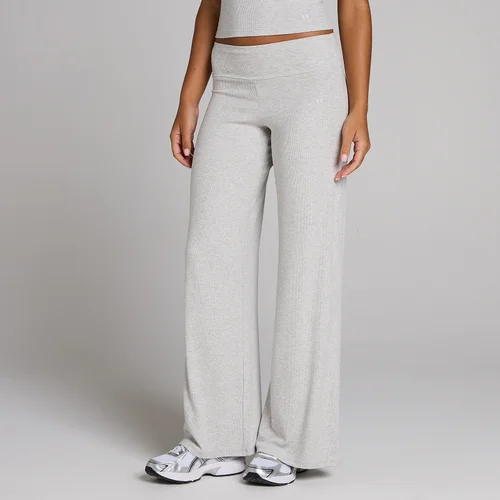 MP Women's Ribbed Wide Leg Leggings - Grey Marl