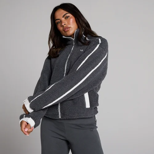 MP Women's Fleece Binding Zip Through Jacket - Robust Grey