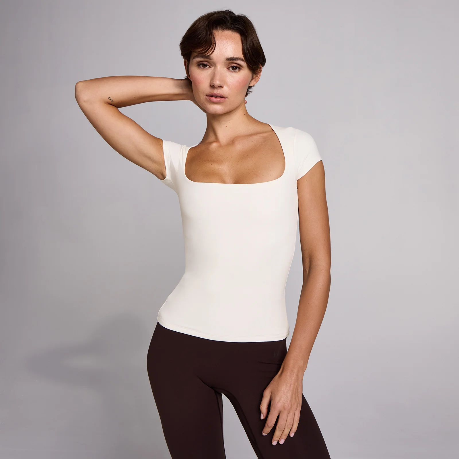 MP Women's SculptForm Square Neck Short Sleeve Top - Pearl - XS Image 1