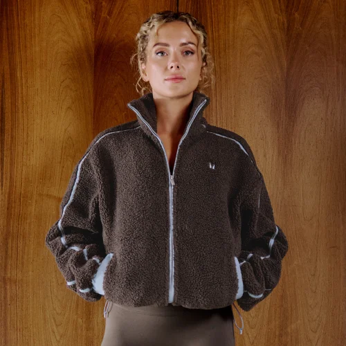 MP Women's Fleece Binding Zip Through Jacket - Chocolate