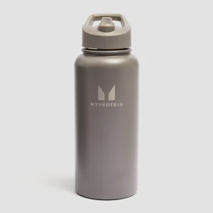 Myprotein Recycled Metal Flip Straw Bottle 1L - Dark Truffle - Colour Dark Truffle