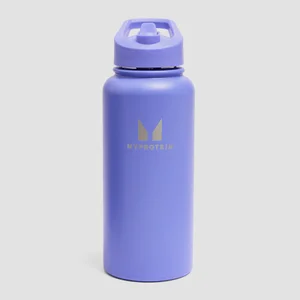 Myprotein Recycled Metal Flip Straw Bottle 1L - Power Indigo - Colour Power Indigo