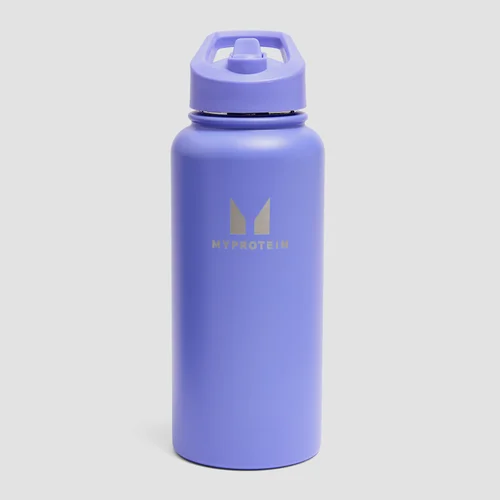 Myprotein Recycled Metal Flip Straw Bottle 1L - Power Indigo