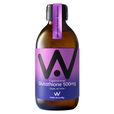 Well.Actually. Liposomal Glutathione Dual Action - 500mg - Blueberry (150ml)