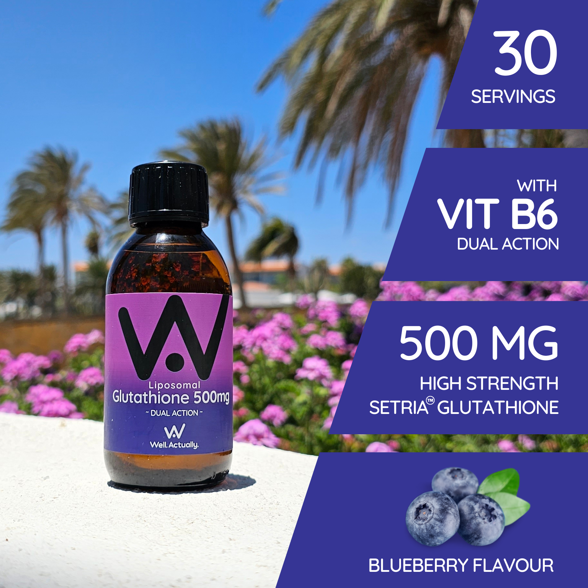 well actually liposomal glutathione Well.Actually. Liposomal Glutathione Dual Action - 500mg - Blueberry (150ml)