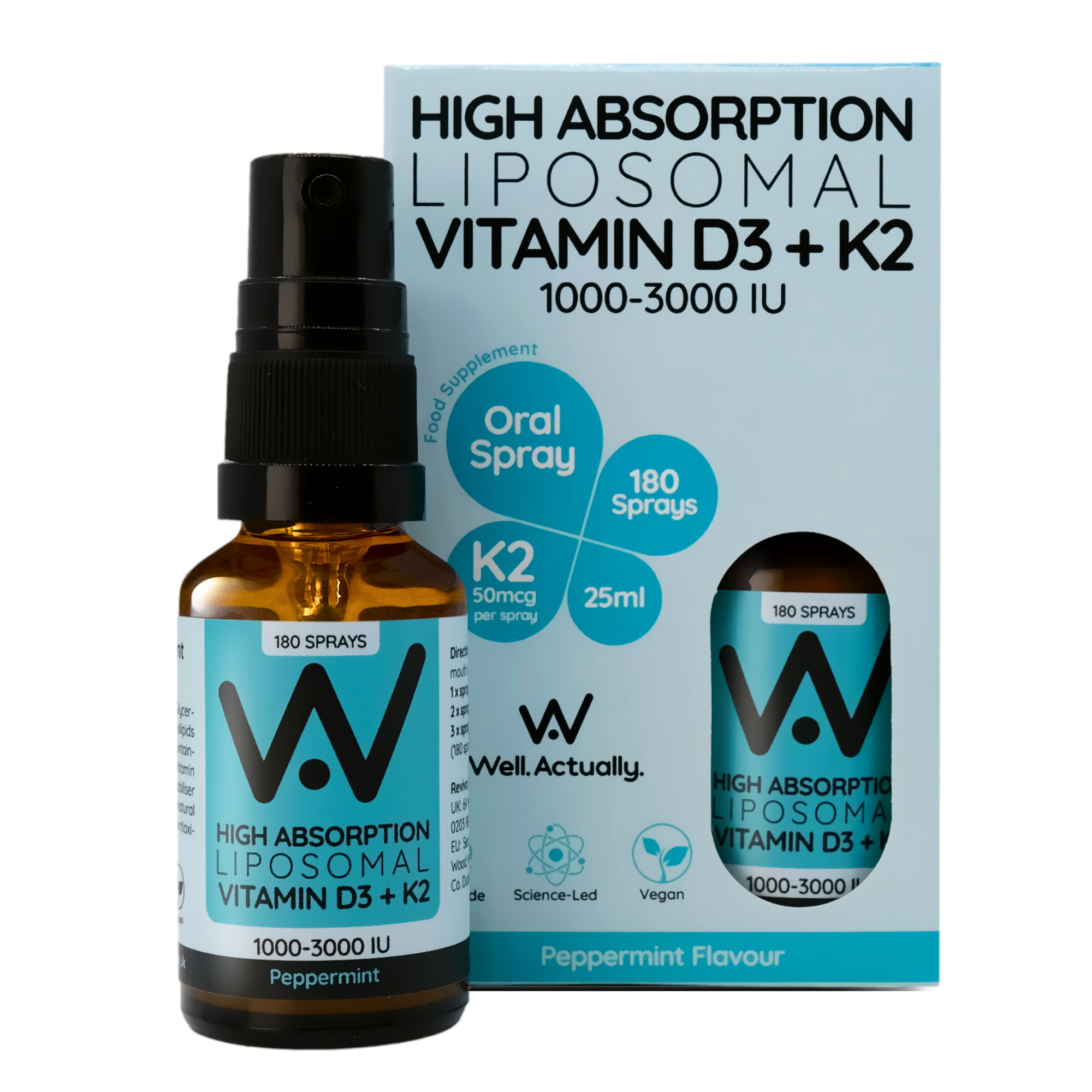 Well.Actually. Liposomal Vitamin D3 (2000iu) + K2