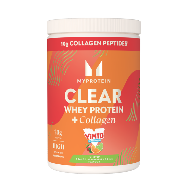 Clear Whey Protein + Collagen - 500g - 20servings - Vimto Orange, Strawberry and Lime