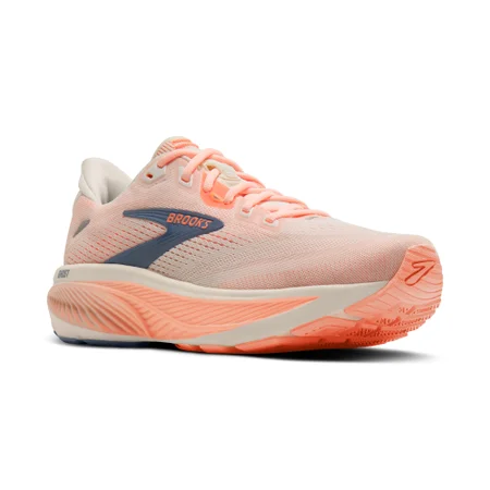 Brooks Women's Ghost 18- Star White/Cyber Peach/Grey