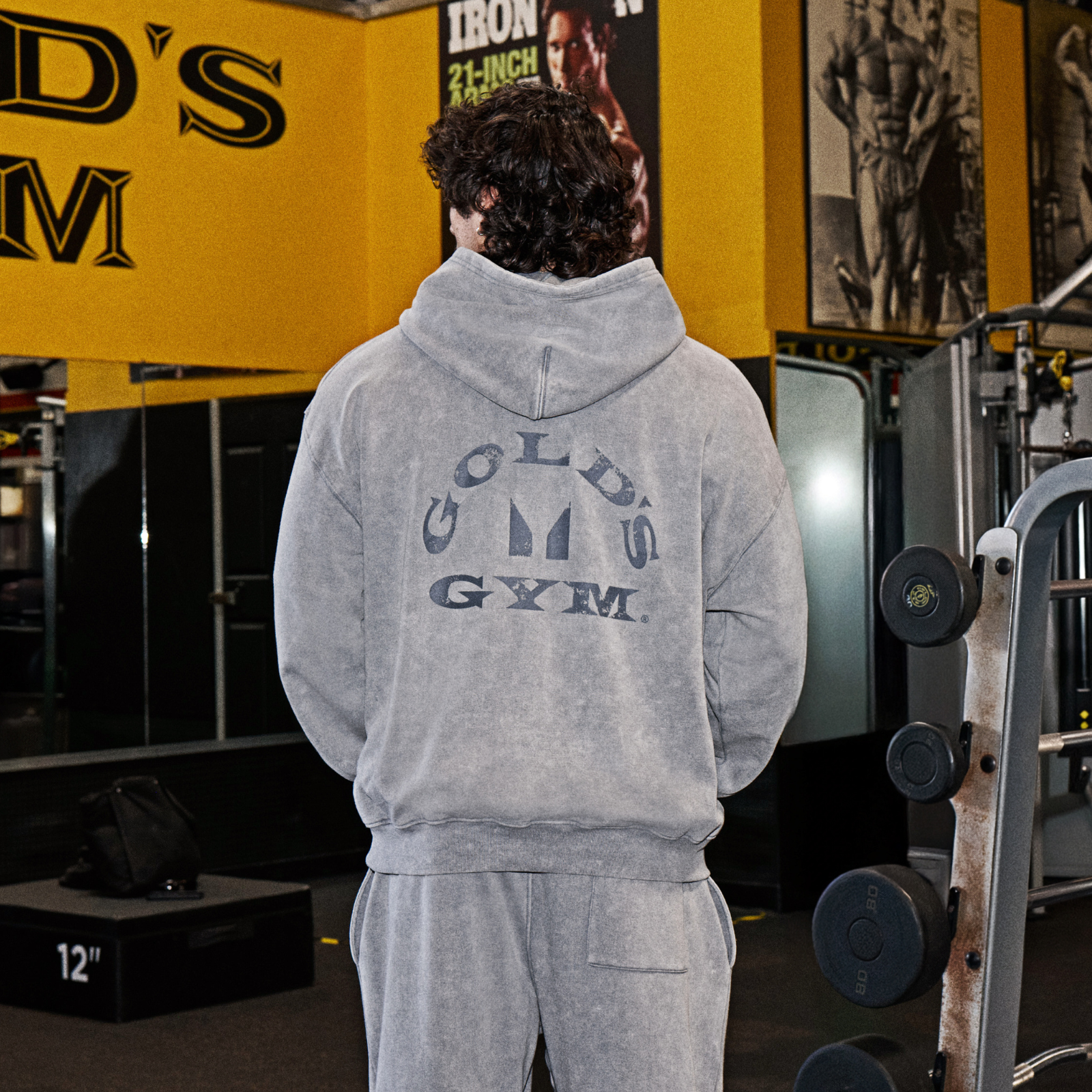 MP X Gold's Men's Washed Graphic Oversized Hoodie - Steel Blue - L Image 2