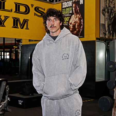 MP X Gold's Men's Washed Graphic Oversized Hoodie - Steel Blue