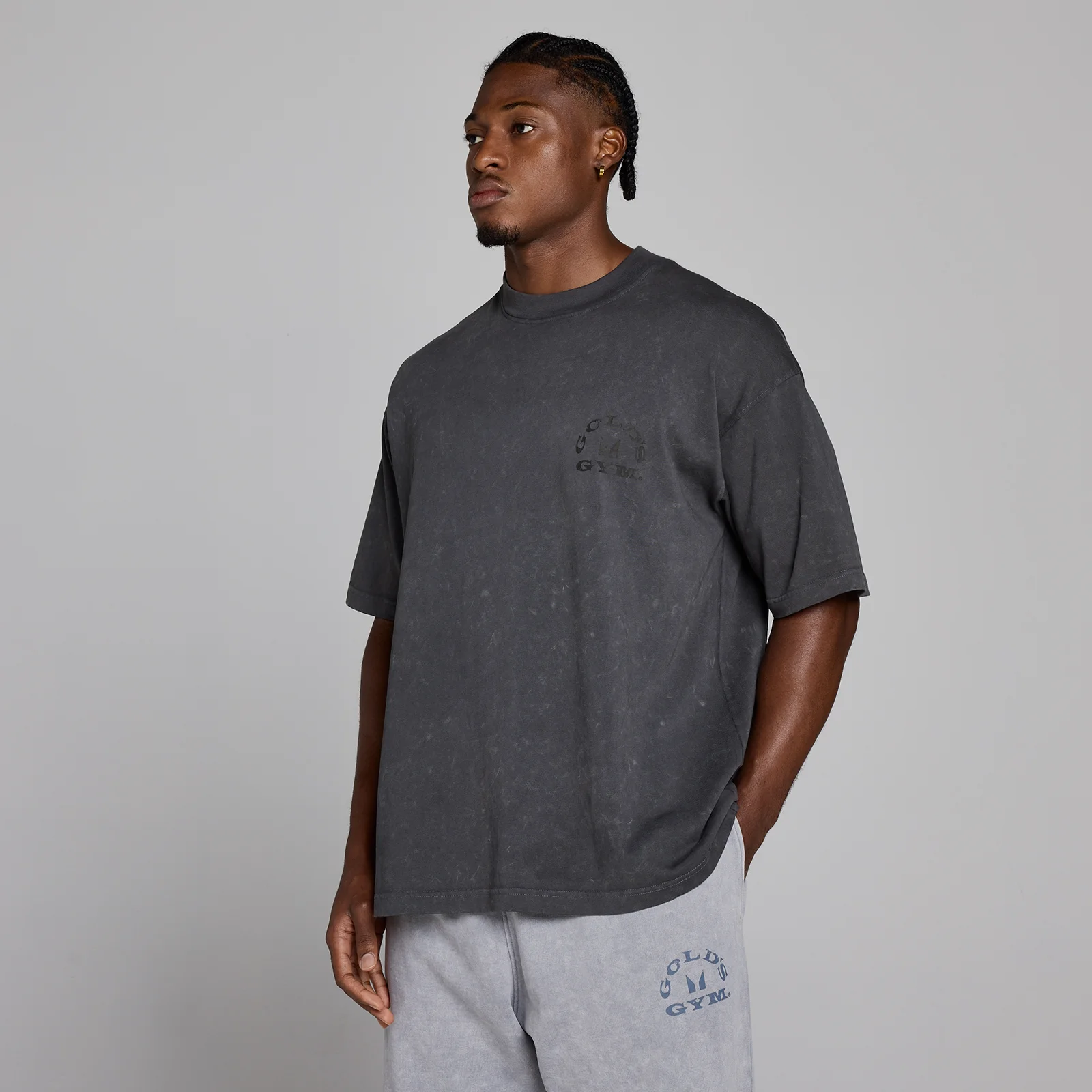 MP X Gold's Men's Washed Graphic Oversized T-Shirt - Washed Coal - M Image 3