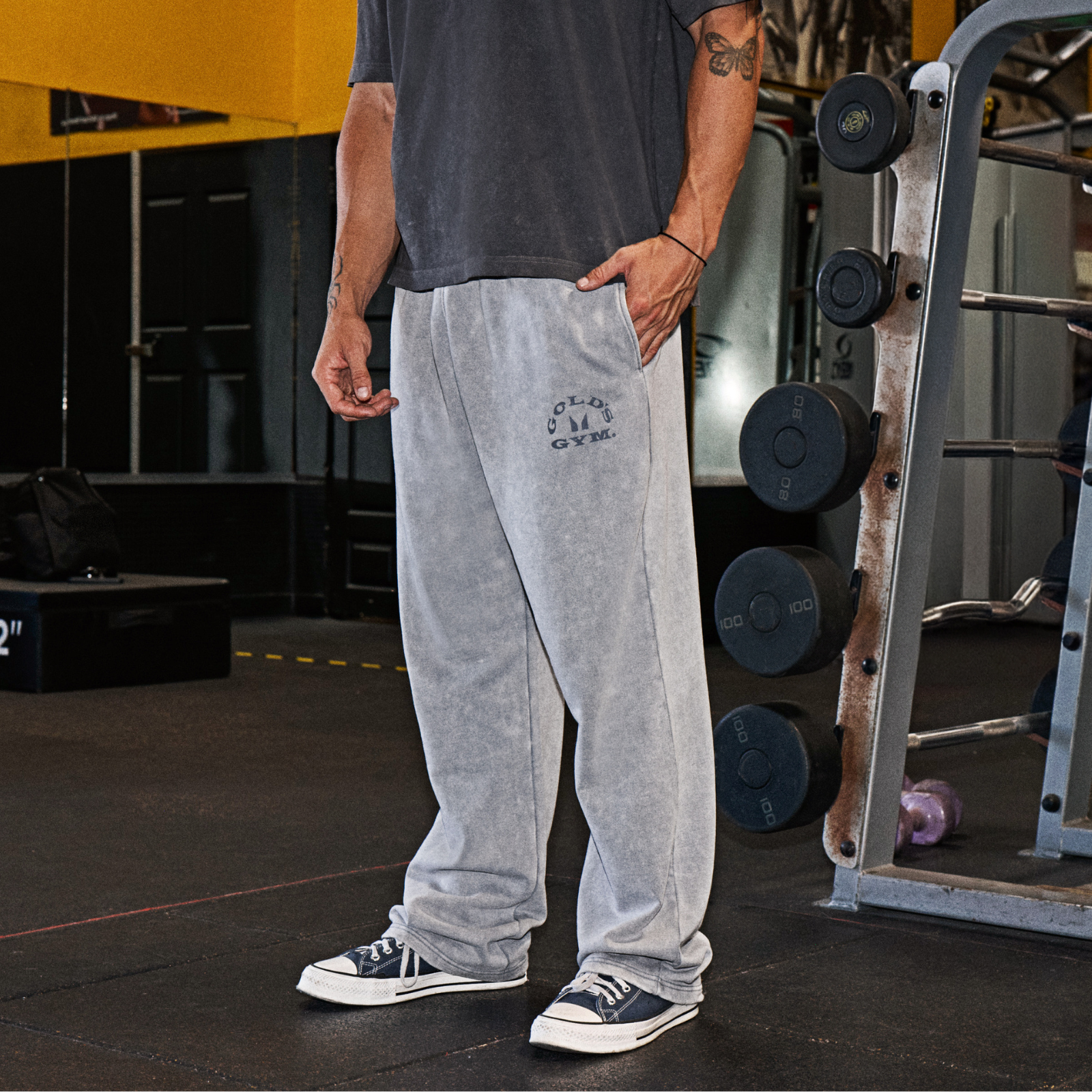 MP X Gold's Men's Washed Graphic Oversized Joggers - Steel Blue - XS Image 1