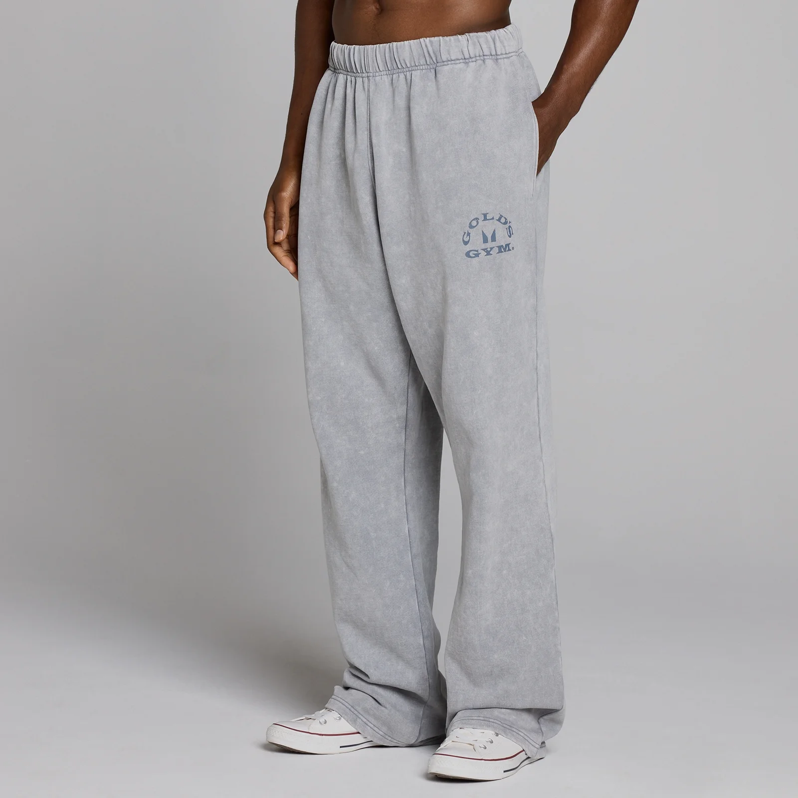 MP X Gold's Men's Washed Graphic Oversized Joggers - Steel Blue - XS Image 3