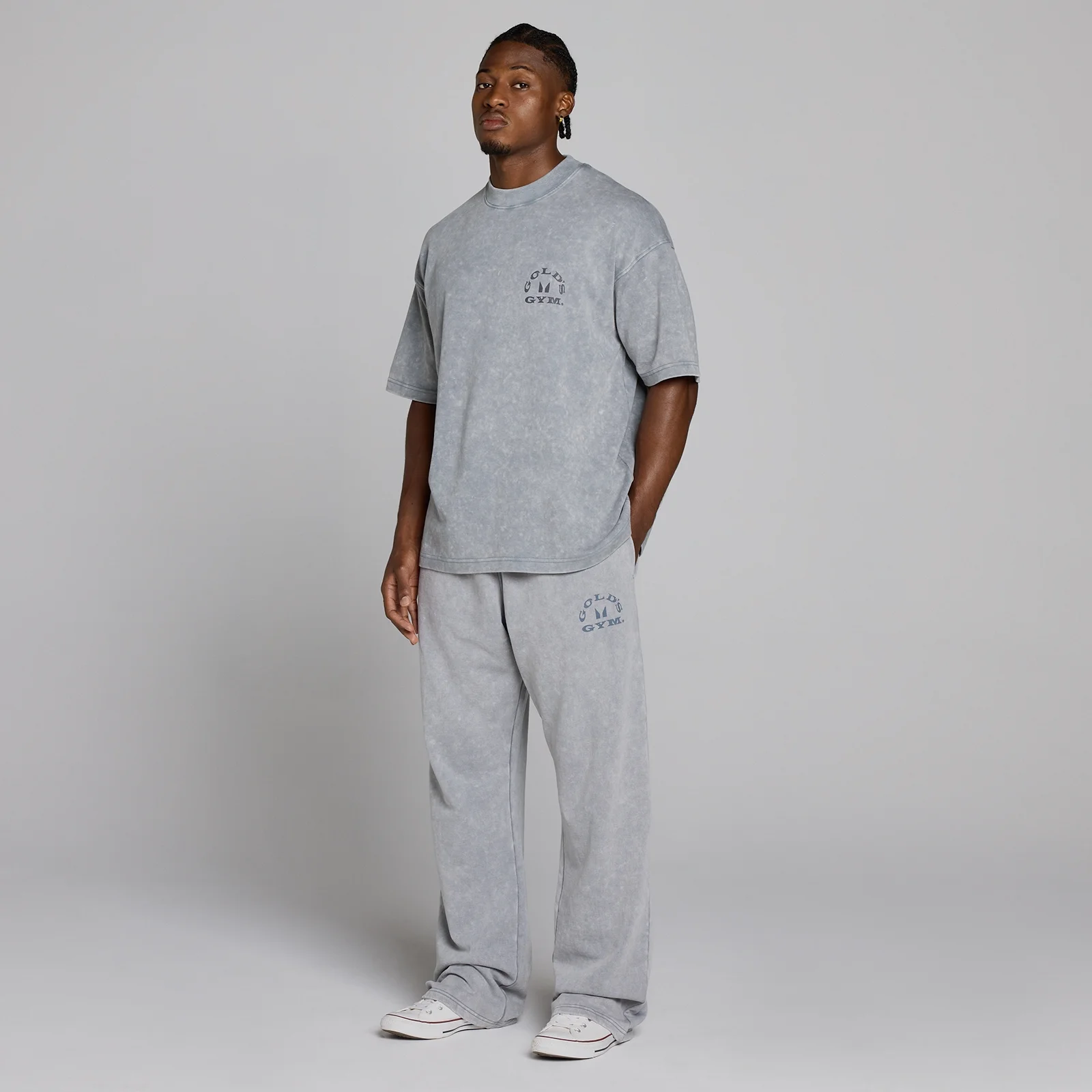 MP X Gold's Men's Washed Graphic Oversized Joggers - Steel Blue - XS Image 5