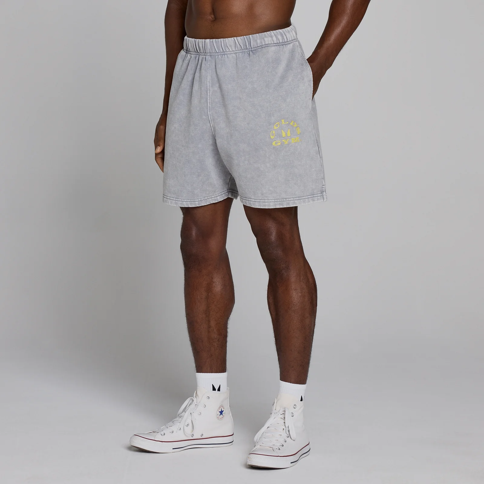 MP X Gold's Men's Washed Graphic Oversized Sweat Shorts - Steel Blue - XS Image 3