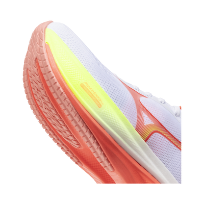 Mizuno Women's Wave Rider 30 - White/Lava Orange/Lime Pulp - UK 4 Image 6