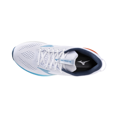 Mizuno Men's Wave Rider 30 - White/Blue Jewel/Orange.com - UK 8 Image 8