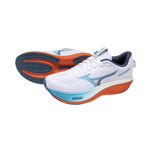 Mizuno Men's Wave Rider 30 - White/Blue Jewel/Orange.com - Size UK 9