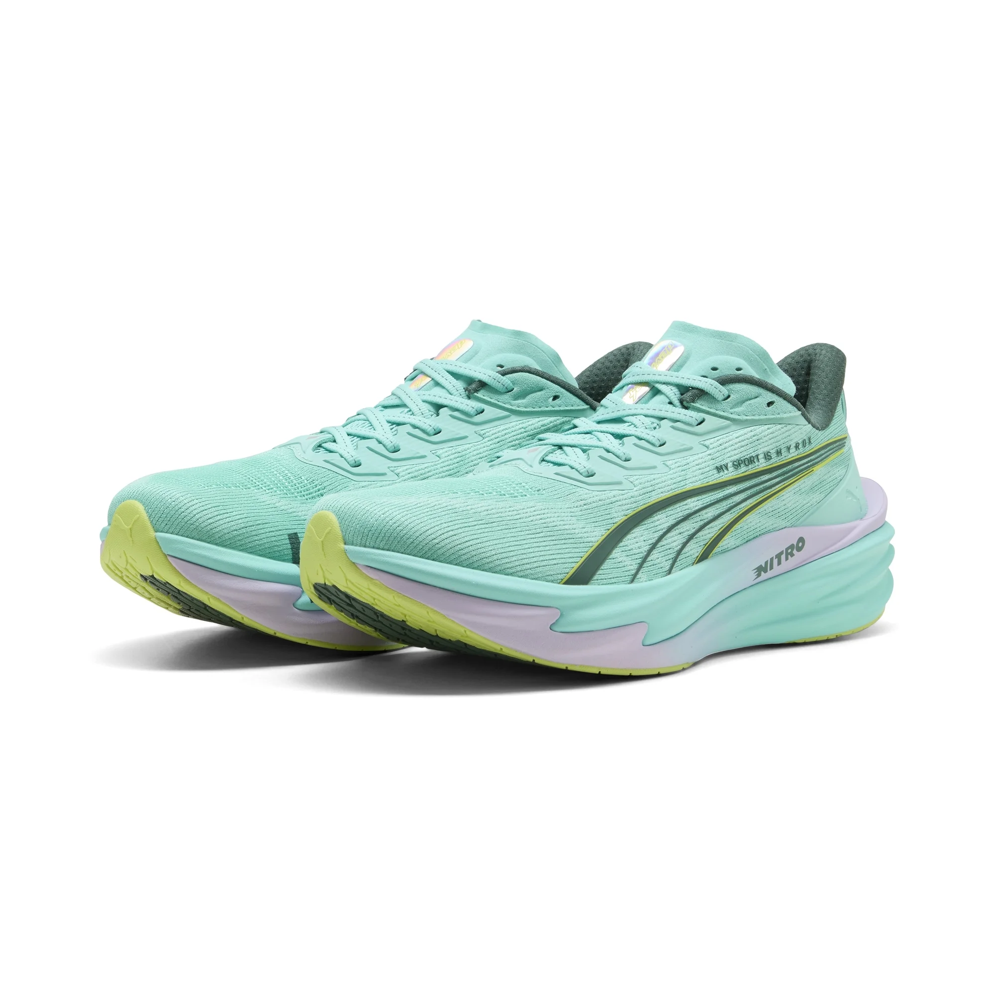 PUMA X HYROX Men's Deviate Nitro 4 Trainers - Intense Mint/Light Lavender - UK 7 Image 1