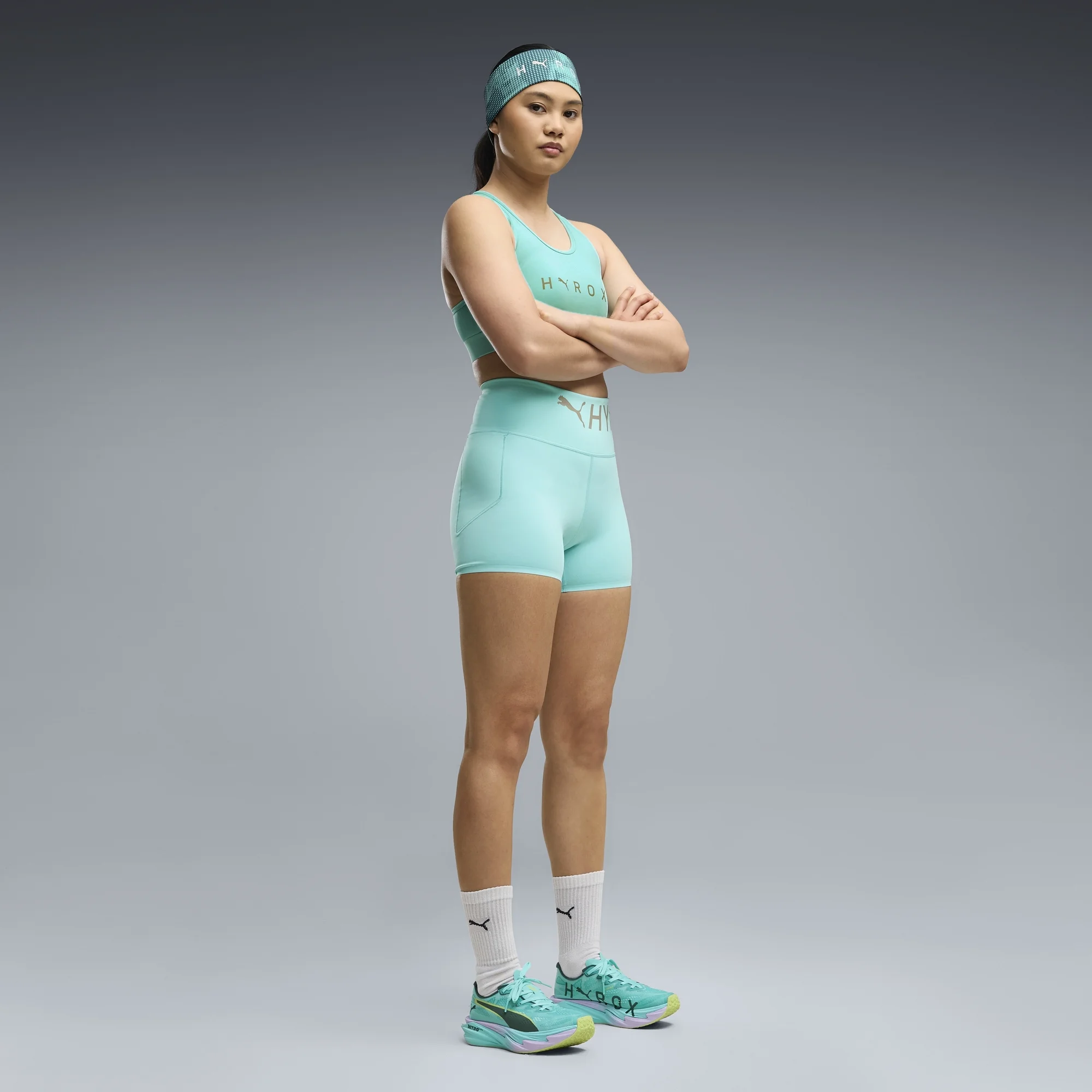 PUMA X HYROX Women's Deviate Nitro Elite 4 Trainers - Intense Mint/Light Lavender - UK 8 Image 4