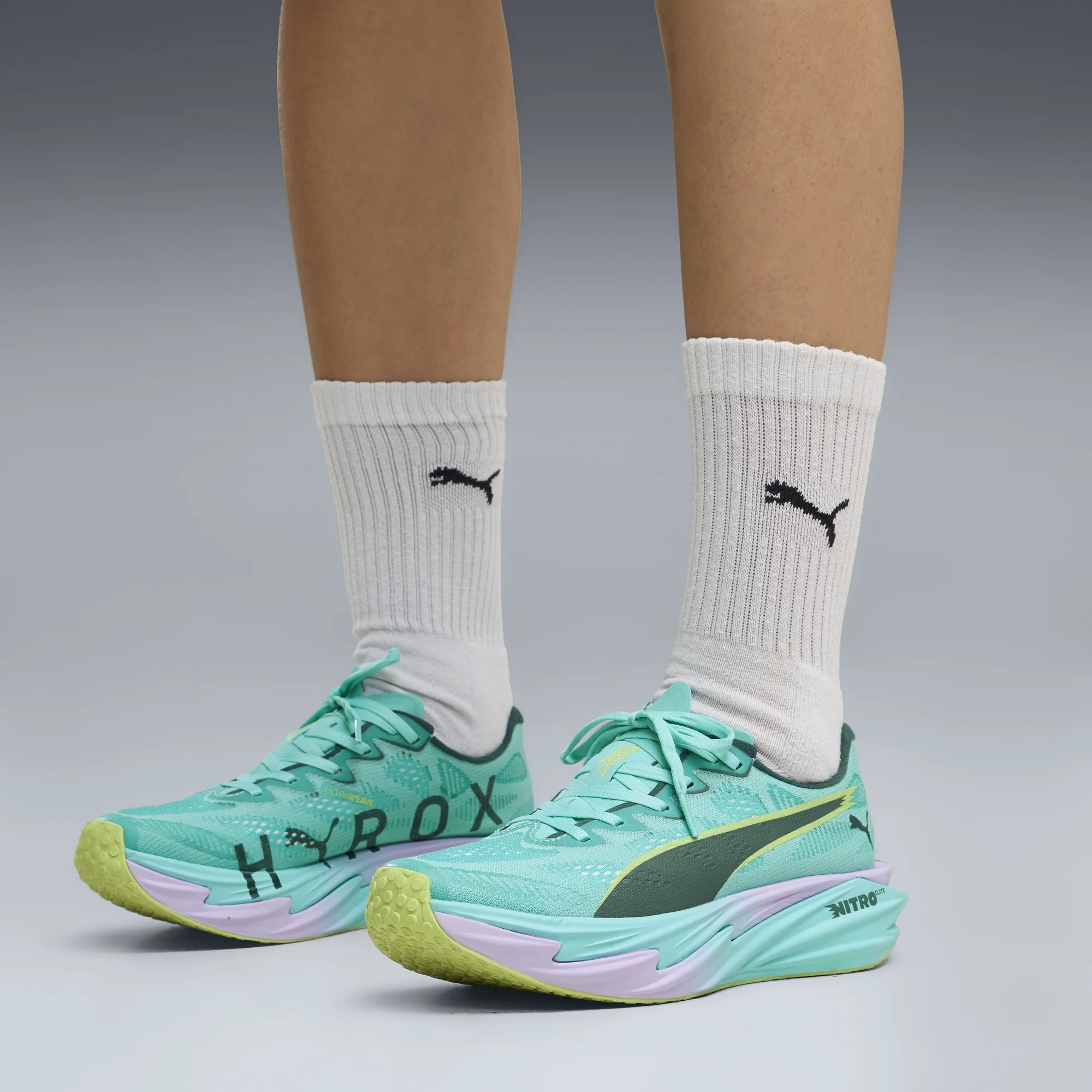 PUMA X HYROX Women's Deviate Nitro Elite 4 Trainers - Intense Mint/Light Lavender - UK 8 Image 3