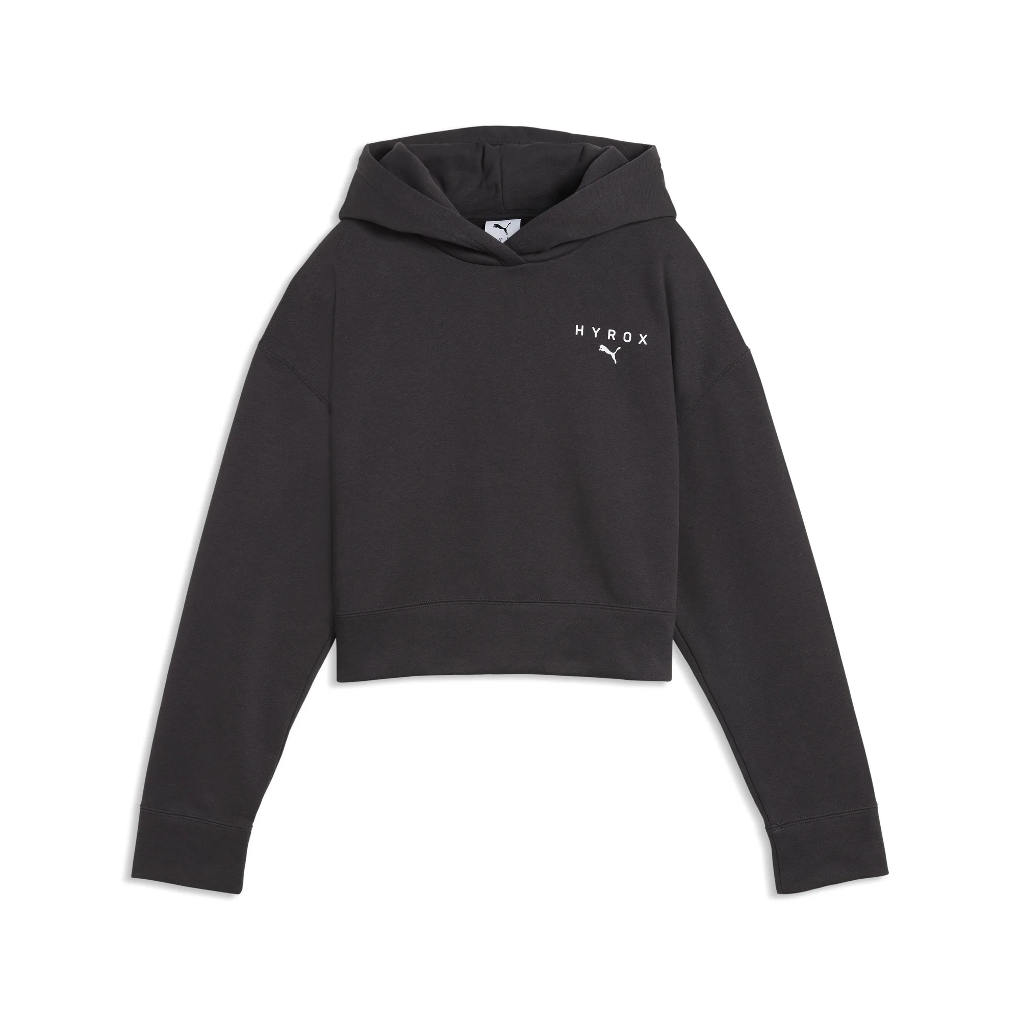 PUMA X HYROX Women's World Cropped Hoodie - Flat Dark Gray - L Image 1