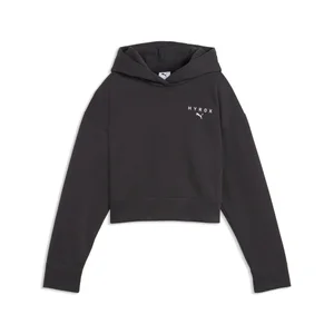 PUMA X HYROX Women's World Cropped Hoodie - Flat Dark Gray - Size L