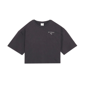 PUMA X HYROX Women's World Cropped Tee - Flat Dark Gray - Size XS