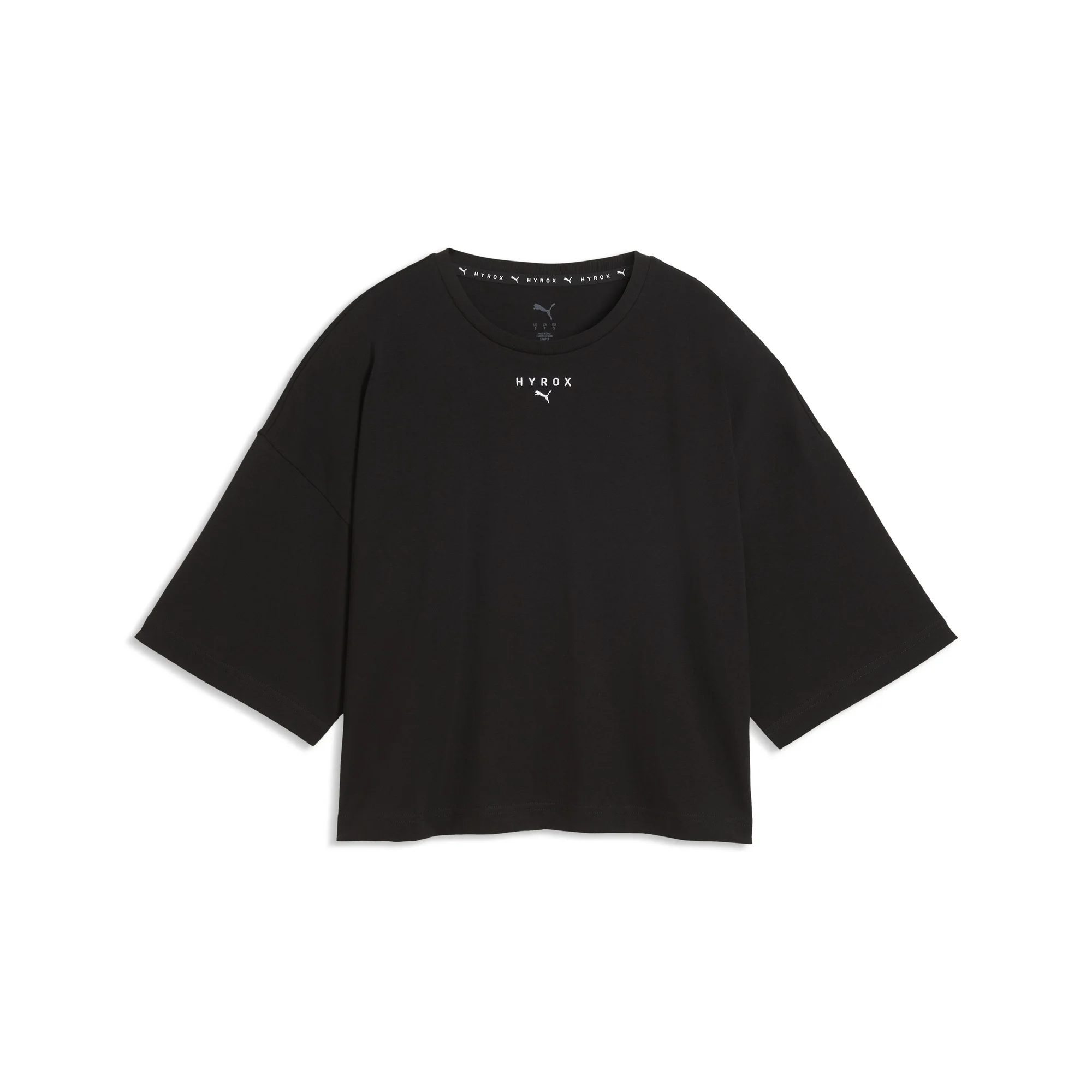 PUMA X HYROX Women's Cropped Lifestyle Tee - Puma Black - XS Image 1