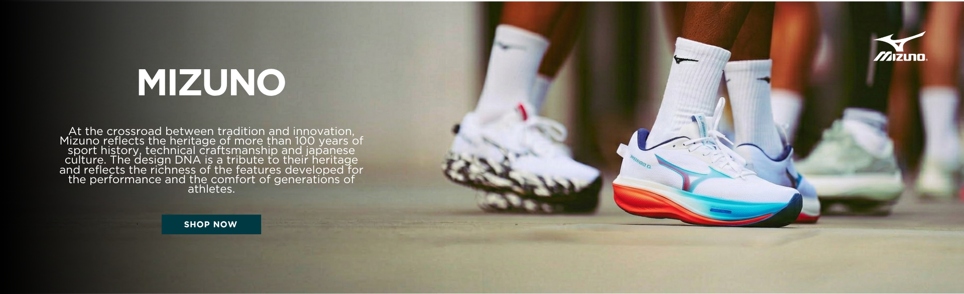At the crossroad between tradition and innovation, Mizuno reflects the heritage of more than 100 years of sport history, technical craftsmanship and japanese culture. The design DNA is a tribute to their heritage and reflects the richness of the features developed for the performance and the comfort of generations of athletes.